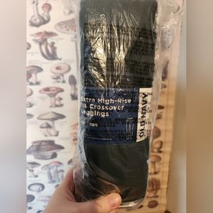 Old Navy Extra High Waist Rib Knit Cross Legging, 7/8 Length - Emerald Isle XXL